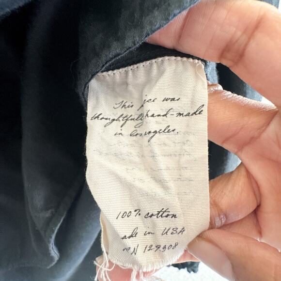 Raquel Allegra Black Cotton Pintuck Blouse 0 Small - Picture 3 of 9